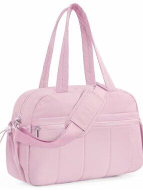 20L Puffer Gym Bag for Women, Duffle Travel Tote with Wet/Dry Separation,